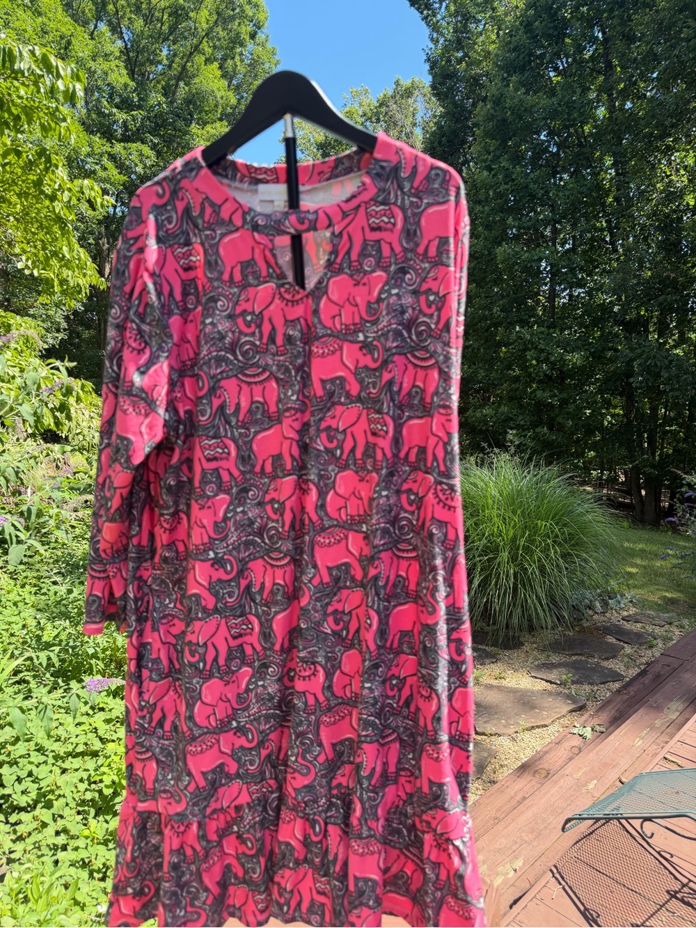 Simply Southern Pink & Black Elephant Print Dress- Size XXL